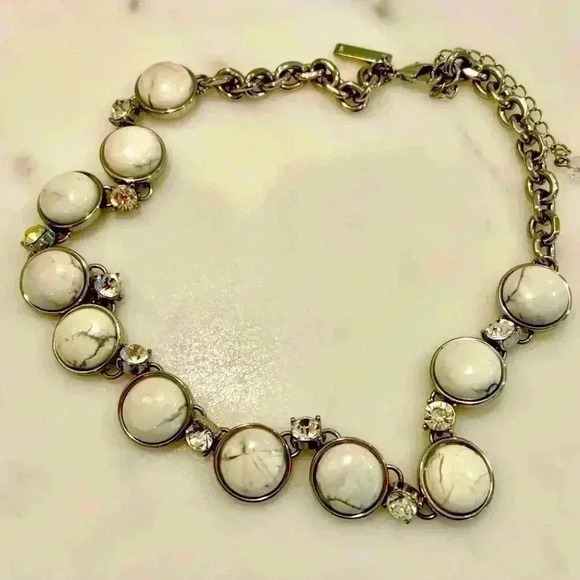 White Stone  and Crystal Necklace 2 for $35 - Picture 3 of 5